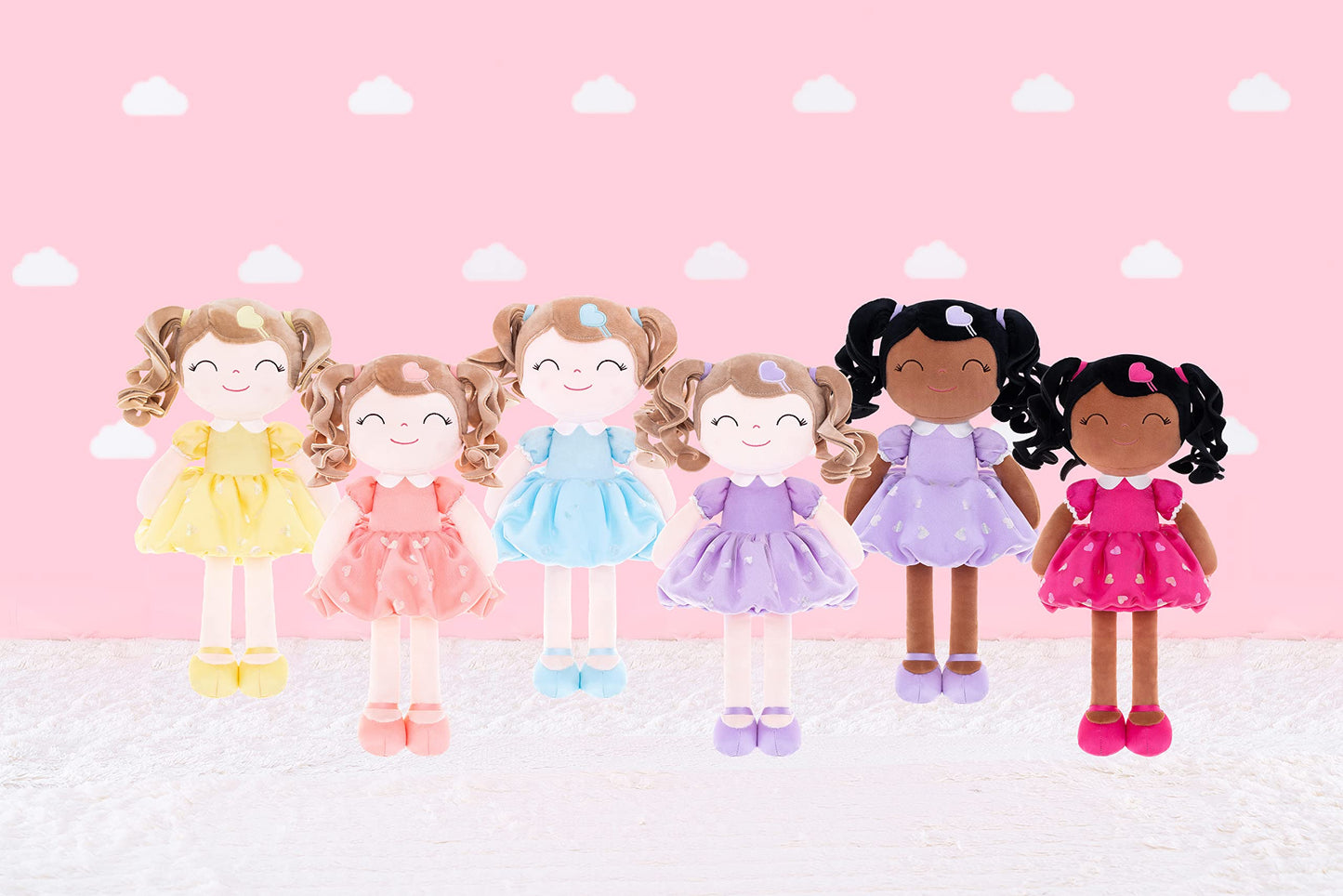 Gloveleya Personalized Curly Doll With Your Name - Cute Custom Yellow Soft Plush Doll For Girls Plush Doll Customized Gifts
