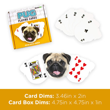 Pug-Shaped Playing Cards | 52 Card Deck + 2 Jokers