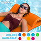 TRC Recreation Splash 1.25 Inch Thick Foam Swimming Pool Float Mat Large mature-themed Lounger with Built-in Roll Pillow  Sunset Orange