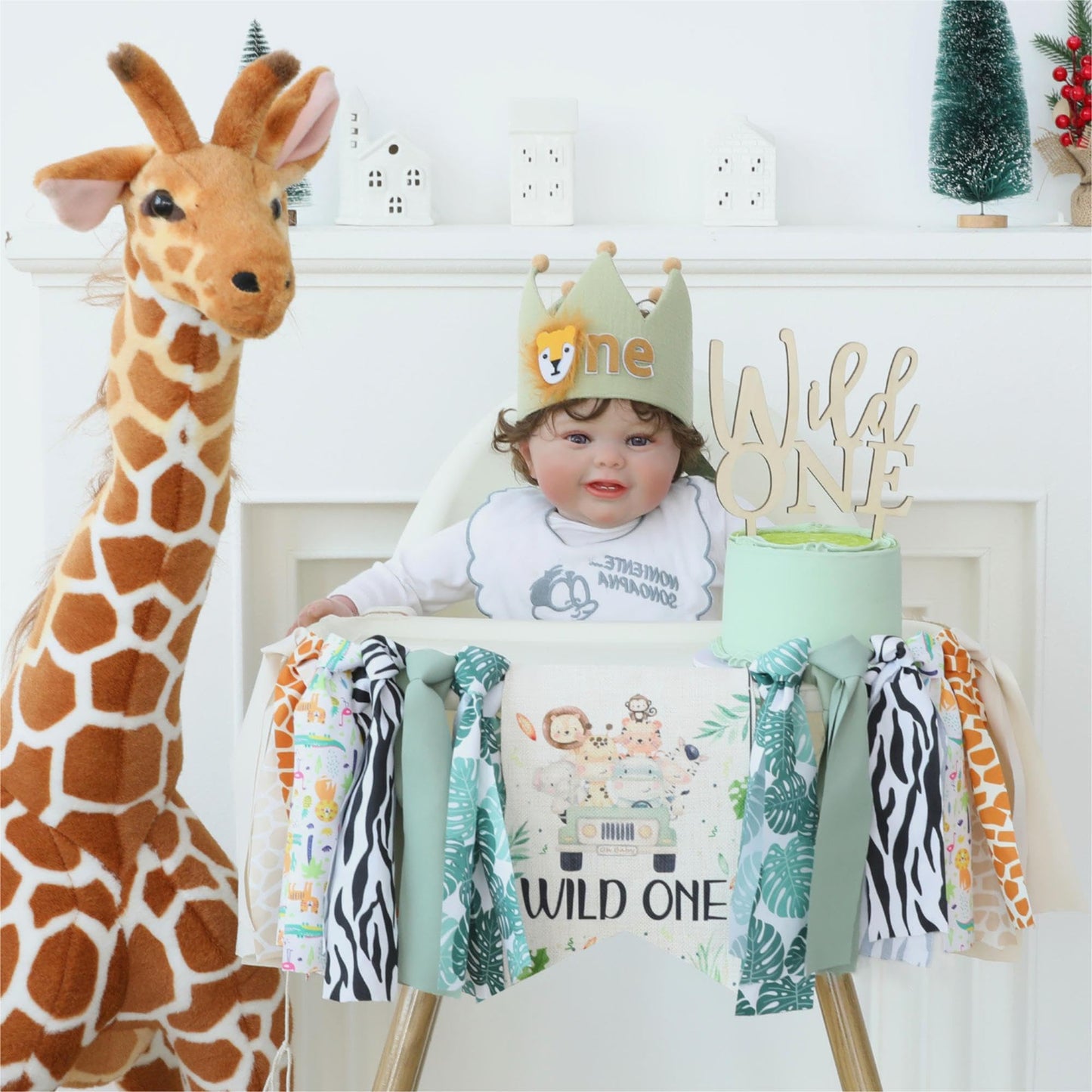 HODIHIWI Wild One Birthday High Chair Banner Party Decoration For Boys Jungle Theme Decorative For Kids Bedroom