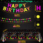LKITMIUT 173 Pack Glow Neon Party Supplies - Glow Sticks, Fluorescent Banner, Neon Garlands, Balloons & Tablecloth for Black Light Decor