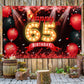 Happy 65Th Birthday Banner Backdrop Red And Black 65 Years Old Background Bday Decorations For Women Men Photography Party Supplies Glitter