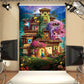 Magic House Backdrop,7X5Ft Magical House Background Magic Movie Backdrop Party Decor Magic Theme Birthday Party Backdrop Supplies For Girls Encanto#1