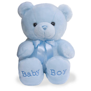 Aurora® Bear Baby Stuffed Animal - Blue 18-Inches - Soft Polyester Comfort Companion - Model 20046