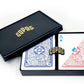 Copag 4-Color Legacy Design 100% Plastic Playing Cards, Poker Size (Standard) Regular Index Red/Blue Double Deck Set
