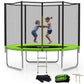 Skok Black 8Ft Recreational Trampolines With Enclosure Net, Outdoor Trampoline For Kids And Adults, Astm Approved, With Spring P