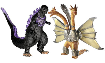 TwCare Set of 2 Legendary Shin Godzilla vs Mecha King Ghidorah Toy Action Figures, Movable Joints Movie Series Soft Vinyl, Carry