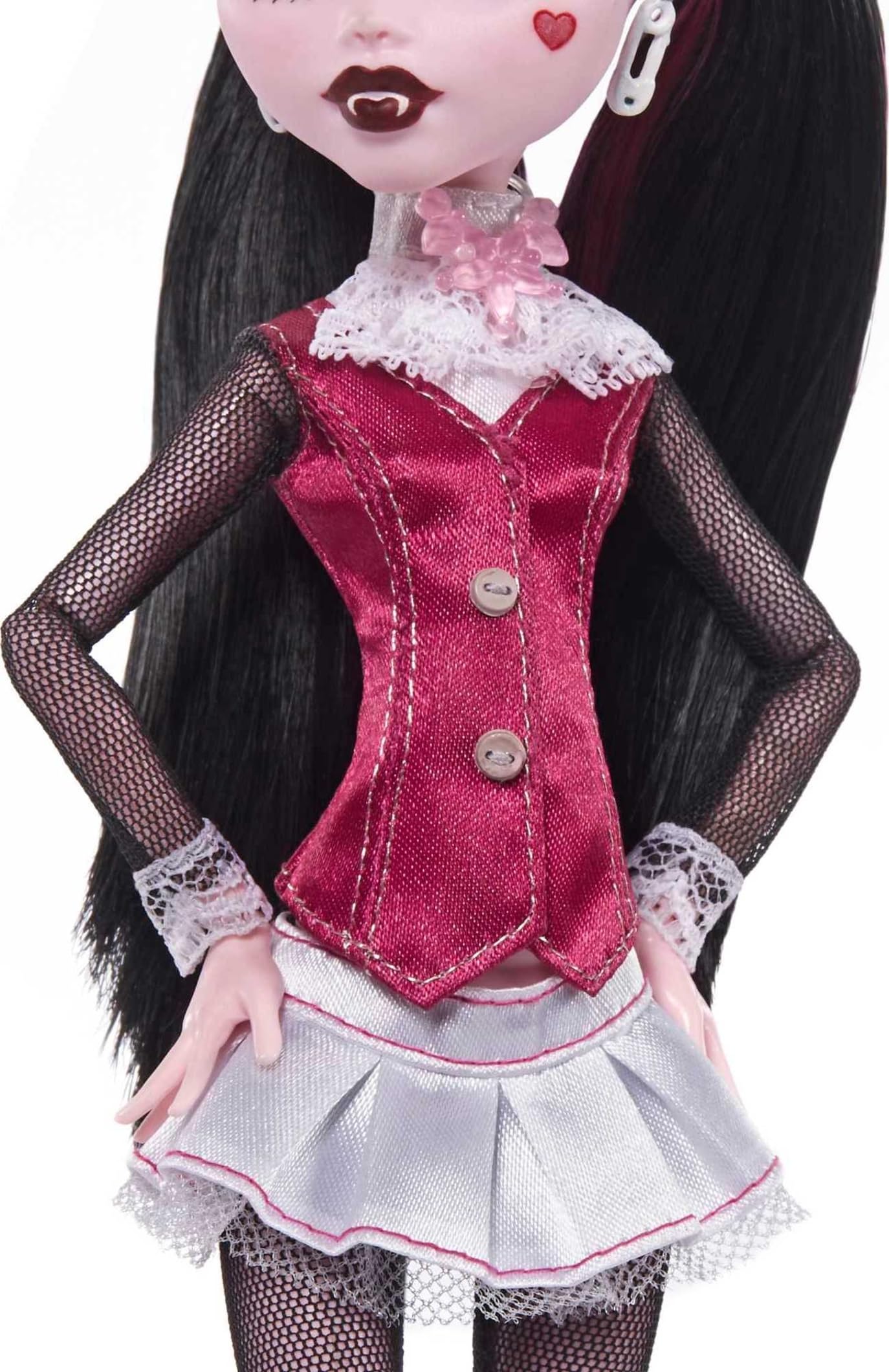 Monster High Draculaura Reproduction Doll Wearing Original Fashion & Shoes With Pet, Display Stand & Accessories, 10-5-Inch Collectible Toy
