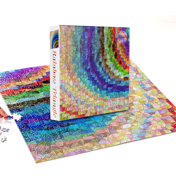 Bgraamiens Puzzle-Rainbow Triangle-1000 Pieces Square Puzzle Color Challenge Jigsaw Puzzles For Adults And Kids