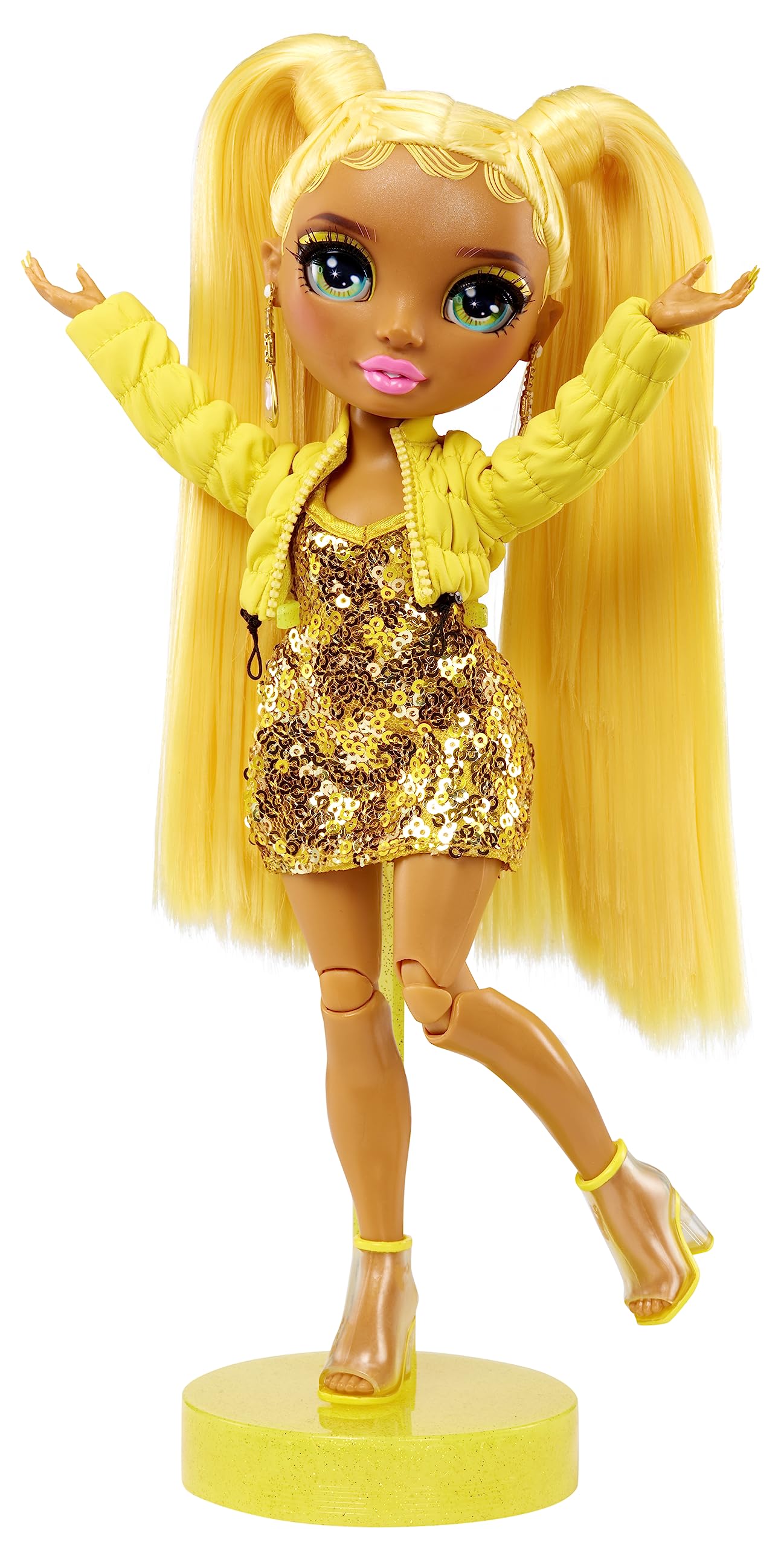 Rainbow High 11” Fashion Doll Sunny Madison – Yellow, Plastic, 2 Outfits & Accessories, Great Gift for Kids 4-12 Years Old