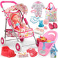 Baby Doll Stroller Set Toys For Girls Toddlers 3-5 4-6 Gifts,Baby Doll Set With 12.5 Inch Doll,1 Baby Dining Chair,20 Pcs Baby D