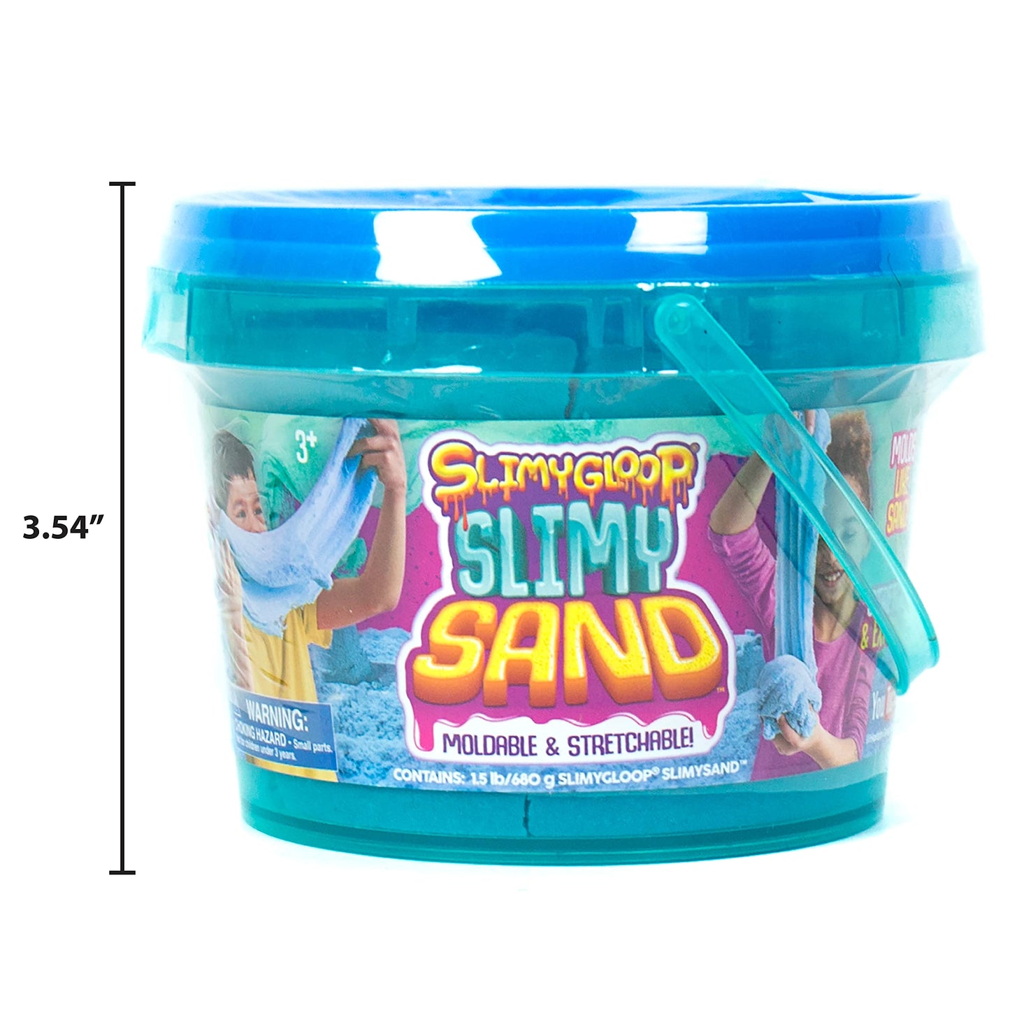 SLIMYSAND Cloud Slime, 1.5 Lbs Light Blue Stretchable Moldable Sand in Reusable Bucket, Model 138865