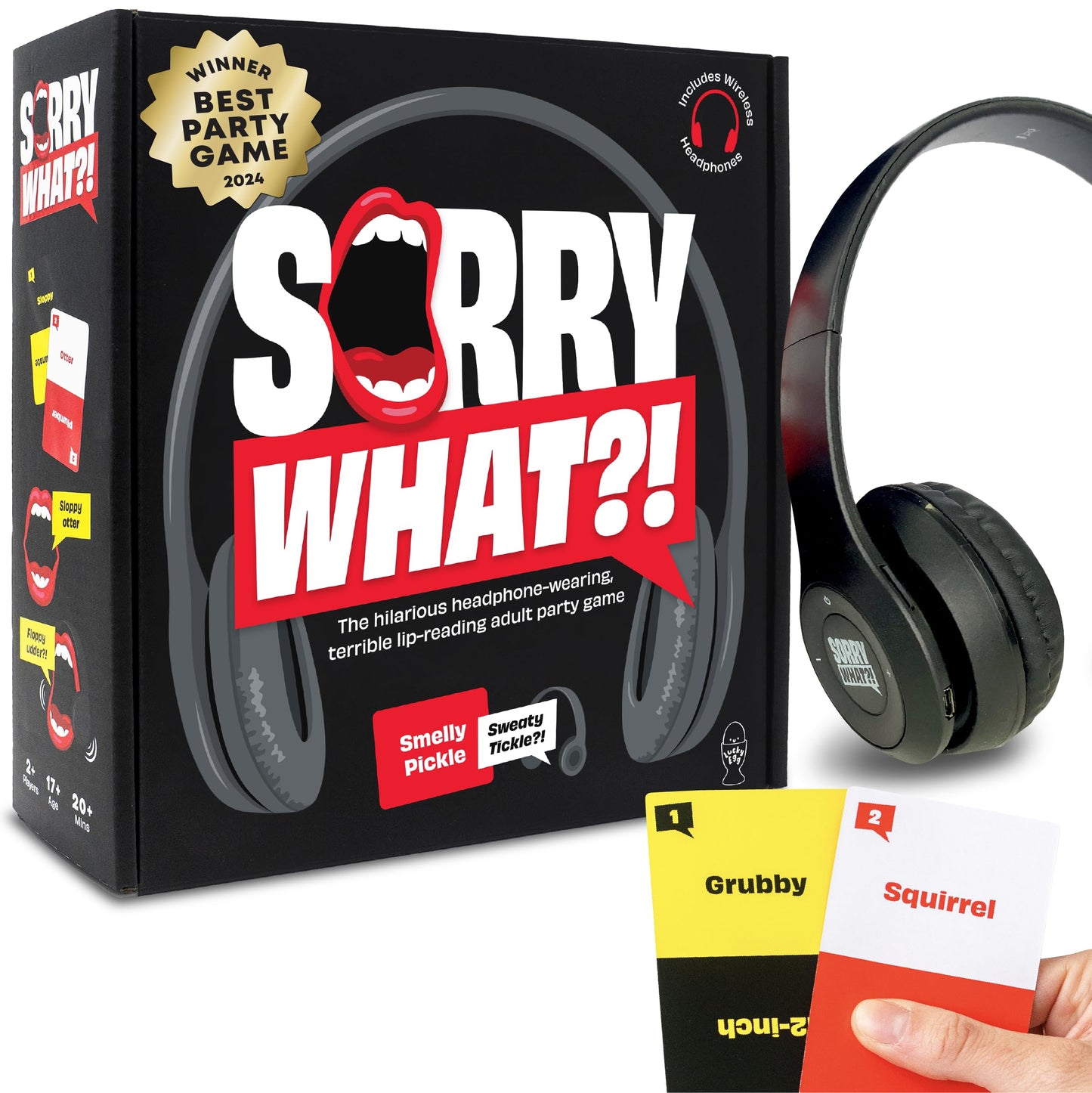 Sorry What - Hilarious Terrible Lip Reading Friends Party Game Based On The Headphone Challenge Tiktok Trend - 2+ Players 40,000