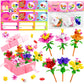 Umeelr 24 Pack Valentines Day Gifts For Kids, Flowers Bouquet Building Blocks With Valentines Day Cards, Valentine'S Classroom G
