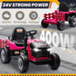 24V 7Ah Ride On Tractor W/Tiltable & Detachable Trailer, Moeyuro Kids Electric Vehicles Tractor W/400W Motors, Adjustable Seat,