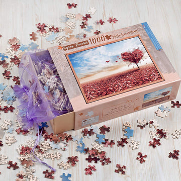 Ingooood Jigsaw Puzzles 1000 Pieces- Tranquil Series Maple Leaves Heart- for mature-themed