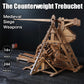 YAQUMW The MINI Counterweight Trebuchet with Wheel Europe Medieval Siege Chariot Catapult  DIY 3D Wooden Puzzles Mechanical Model Kits STEM Projects Tabletop Toy