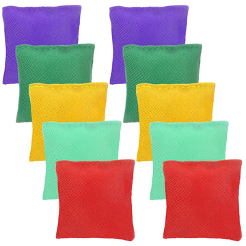 Kisangel 10Pcs Nylon Bean Bags For Kids Family Games, Outdoor Toss Game Supplies, Assorted Colors, 1.96 X 1.96 X 0.78 Inch, Idea