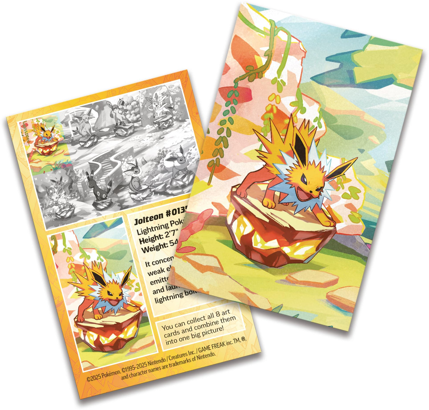 Pokemon TCG: Scarlet & Violet -Prismatic Evolutions Mini Tin - Jolteon (2 Booster Packs & 1 Coin)