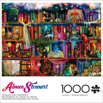 Buffalo Games 1000 Piece Jigsaw Puzzle - Aimee Stewart Treasure Hunt Bookshelf - Multicolor - 26.75 x 19.75 inches - Perfect for Game Nights