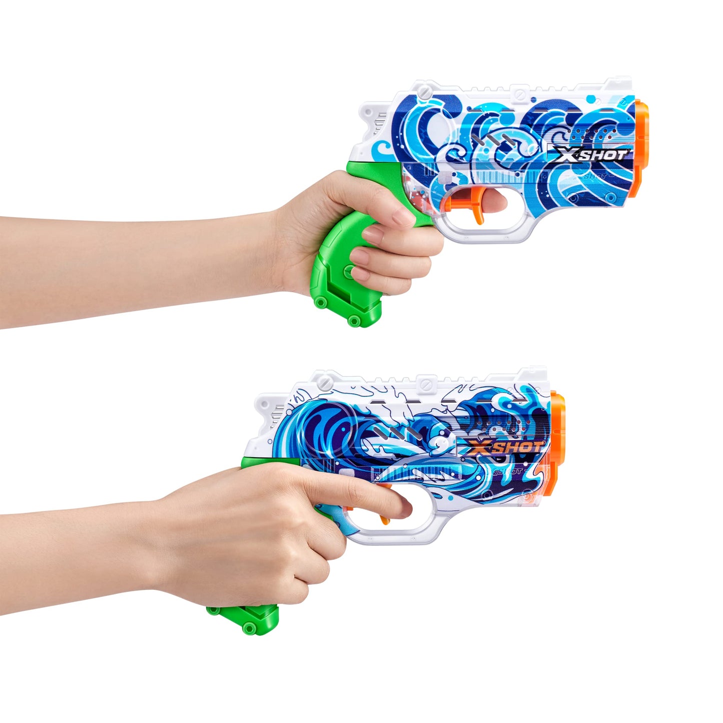 X-Shot Water Fast-Fill Skins Nano (4 Pack) By Zuru Refresh Watergun, Xshot Water Toys, 4 Blasters Total, Fills With Water In Jus