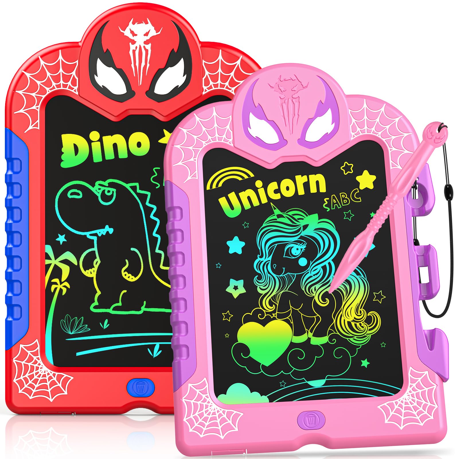LCD Writing Tablet for Kids: Spidolapse 2 PCS Doodle Board & Drawing Pad Christmas Birthday Gift for 3 4 5 6 7 8 Year Old Boys G