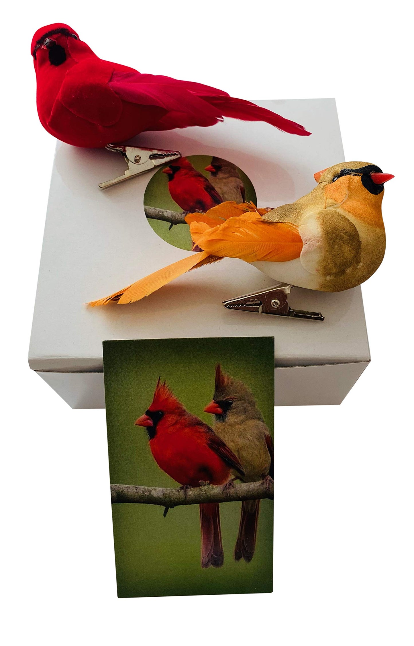 Westmon Works Cardinal Decor Set With Clip Male And Female Love Bird Cardinals With Story Card Boxed
