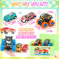 SevenQ Toy Cars for Kids Ages 4-8, 56Pcs Monster Truck Toys Pull Back Cars with Storage Box, Race Cars Party Favors for Toddler