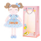 Gloveleya Personalized Doll With Your Name - Cute Floral Blue Custom Soft Plush Doll For Girls Plush Doll Customized Gifts - Muñecas De Trapo Personalizadas Para Niñas