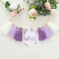 HODIHIWI Handmade Butterfly 1st Birthday High Chair Banner Purple Party Decoration For Girls Boys Wall Hangings Decorative