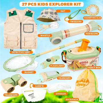 Smilesskiddo Kids Explorer Kit, 27 Pcs Outdoor Explorer Kit & Kids Bug Catching Kit - Kids Nature Kit Outdoor Camping Adventure
