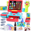 PLAY Kids Cash Register Toy Supermarket with Register Pretend Play Calculator Register Toys with Scanner/Microphone/Credit Card/