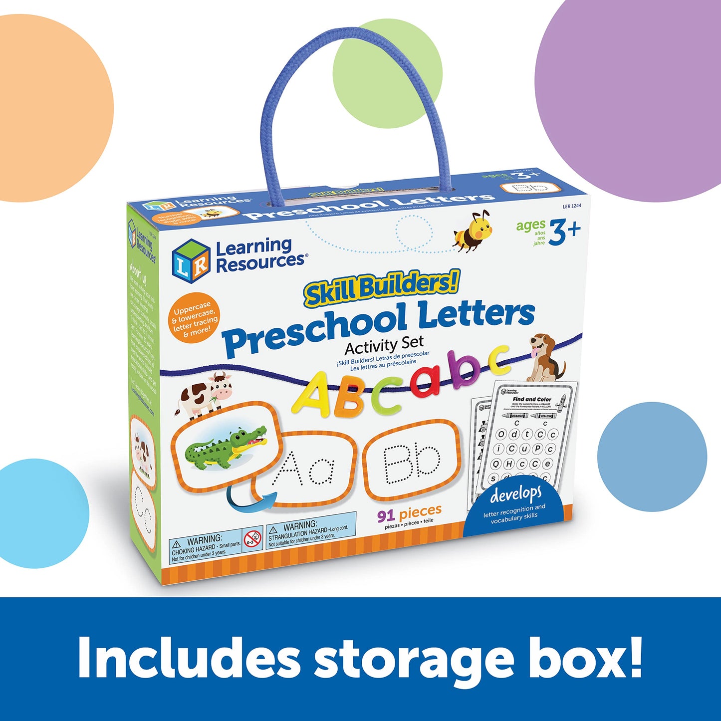 Learning Resources Skill Builders! Preschool Letters - 91 Pieces, Ages 3+ Toddler Learning Activities, Preschool Learning Materi