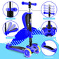 Hurtle 3-Wheeled Kids Scooter - Adjustable Lean-to-Steer Handlebar, Wheel LED Lights, Foldable Seat, Blue, One Size, Model HURFS56