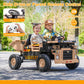 12V Kids Ride On Truck 2-Seater, Electric Ride On Toy Car Construction Vehicle Truck For Boys, Remote Control, Key Start, Shovel