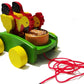 Crafts India Wooden Pull Along ToyChicken Pecking Drumming Car  Koli Car