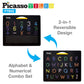 Picassotiles 2-In-1 Magnetic Drawing Board Toy 12X10 Inch Large Magnet Bead Tablet Pad With 2 Facings Alphabet+ Math Stem Free Style Educational Erasable Learning Writing Playboard In Black Ptb02