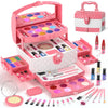 PERRYHOME Kids Makeup Set - 56 Pcs Washable Real Cosmetic Kit, Non-Toxic, Pink - Perfect Gift for Girls Ages 3-12