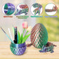 Flavery 3D Printed Dragon In Egg - Green Purple Copper - 5.1 Inch Tricolor Egg With Flexible Crystal Dragon Inside, Colorful Fid