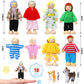 Skylety 10 Pcs Wooden Dollhouse Set Of Mini People Figures Dolls Wooden Doll Pretend Play Figures Accessories For Pretend Dollhouse Toy(Bright Style)