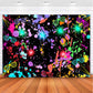 Avezano Neon Glow in The Dark Backdrop Paint Splatter Graffiti Glow Party 80s 90s Themed Birthday Background Colorful Neon Party