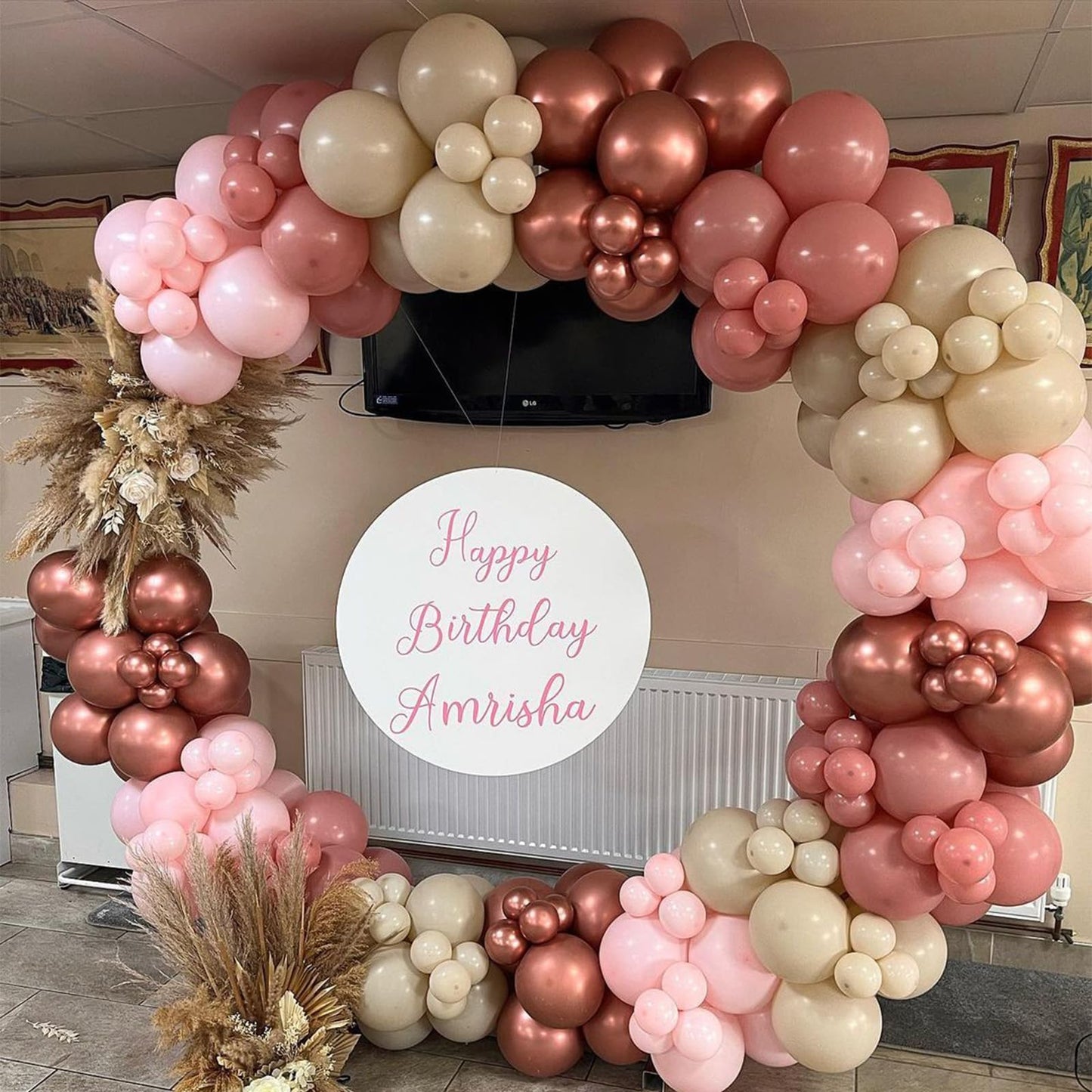Jobkoo Dusty Pink Balloons 5 Inch, 60 Pcs Small Vintage Pink Balloon Boho Dusty Rose Latex Balloons 5'' Mini Matte Retro Blush M