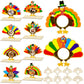 Moon Boat 16Pcs Thanksgiving Crafts Wooden Turkey Picture Frame DIY Painting Arts Kit Fall Party Favors Classroom Activities Tab