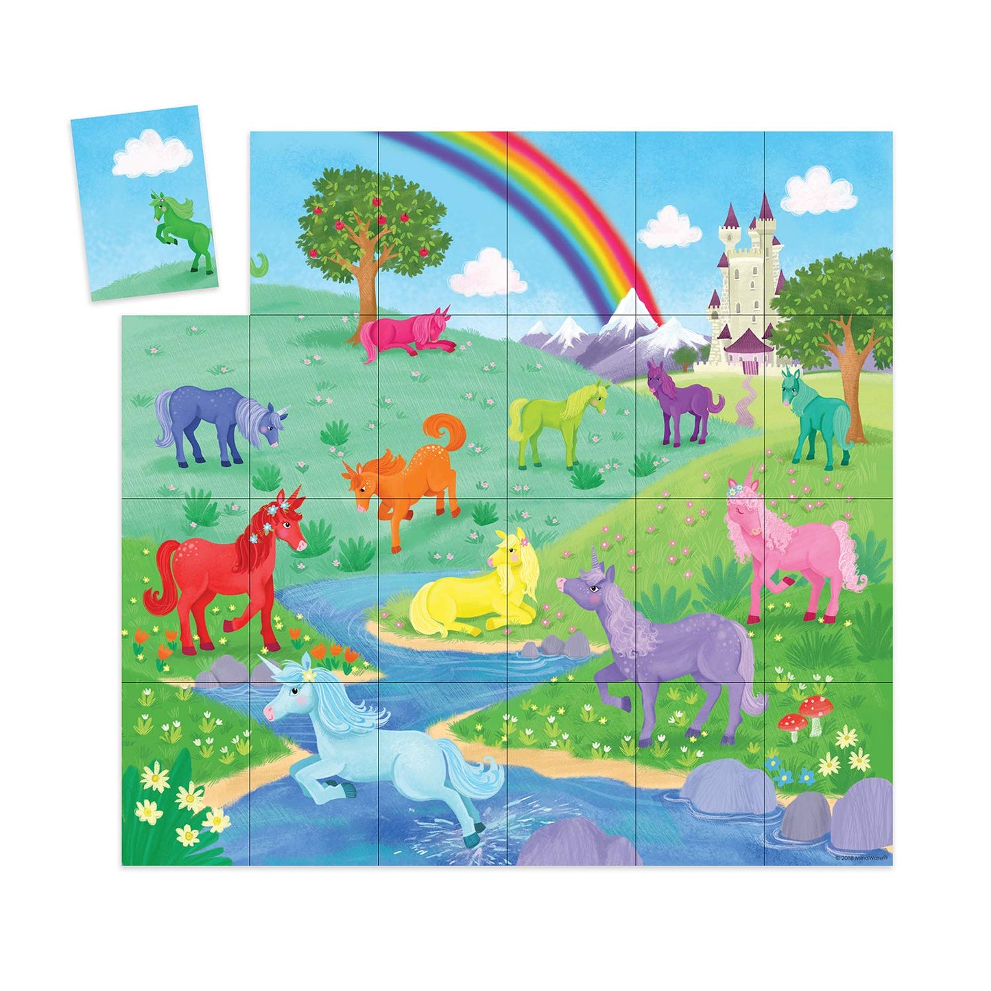 Peaceable Kingdom Unicorn Puzzle And Match Up Game