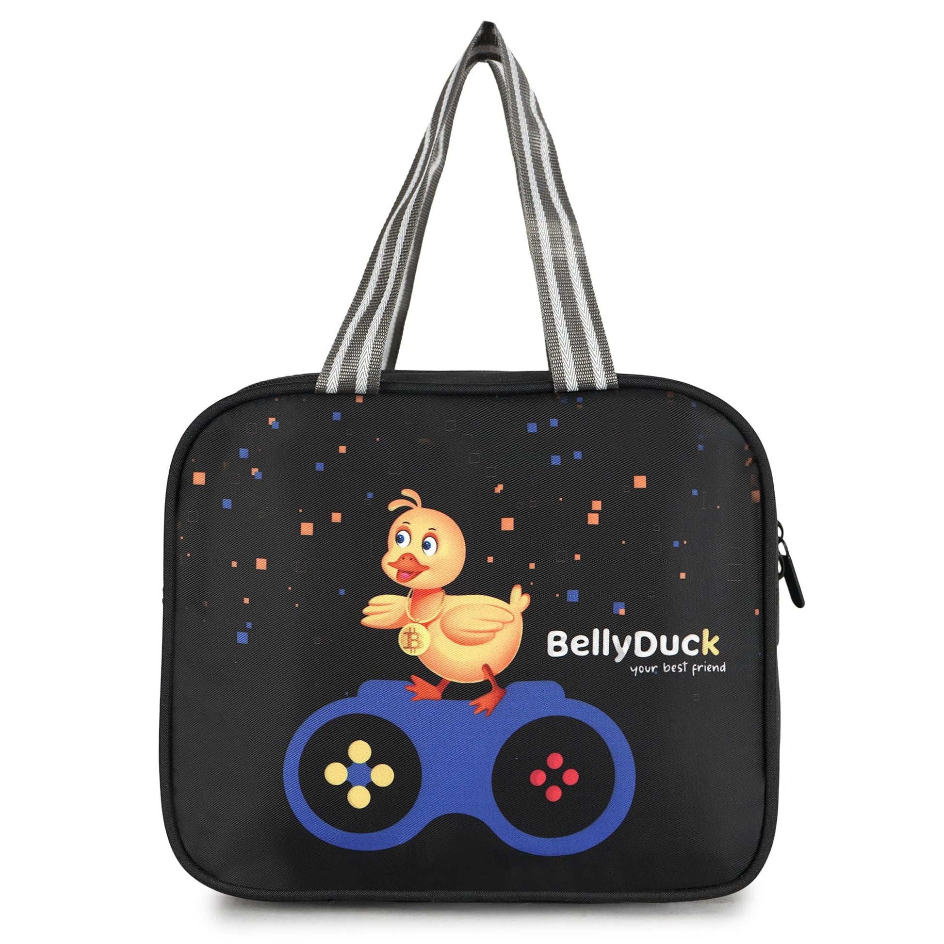 Bellyduck Gaming Theme Kids Lunch Bag (6 Liters) | Cute Cartoon Daily School Lunch Bag For Nursery, Lkg & Ukg (Black)