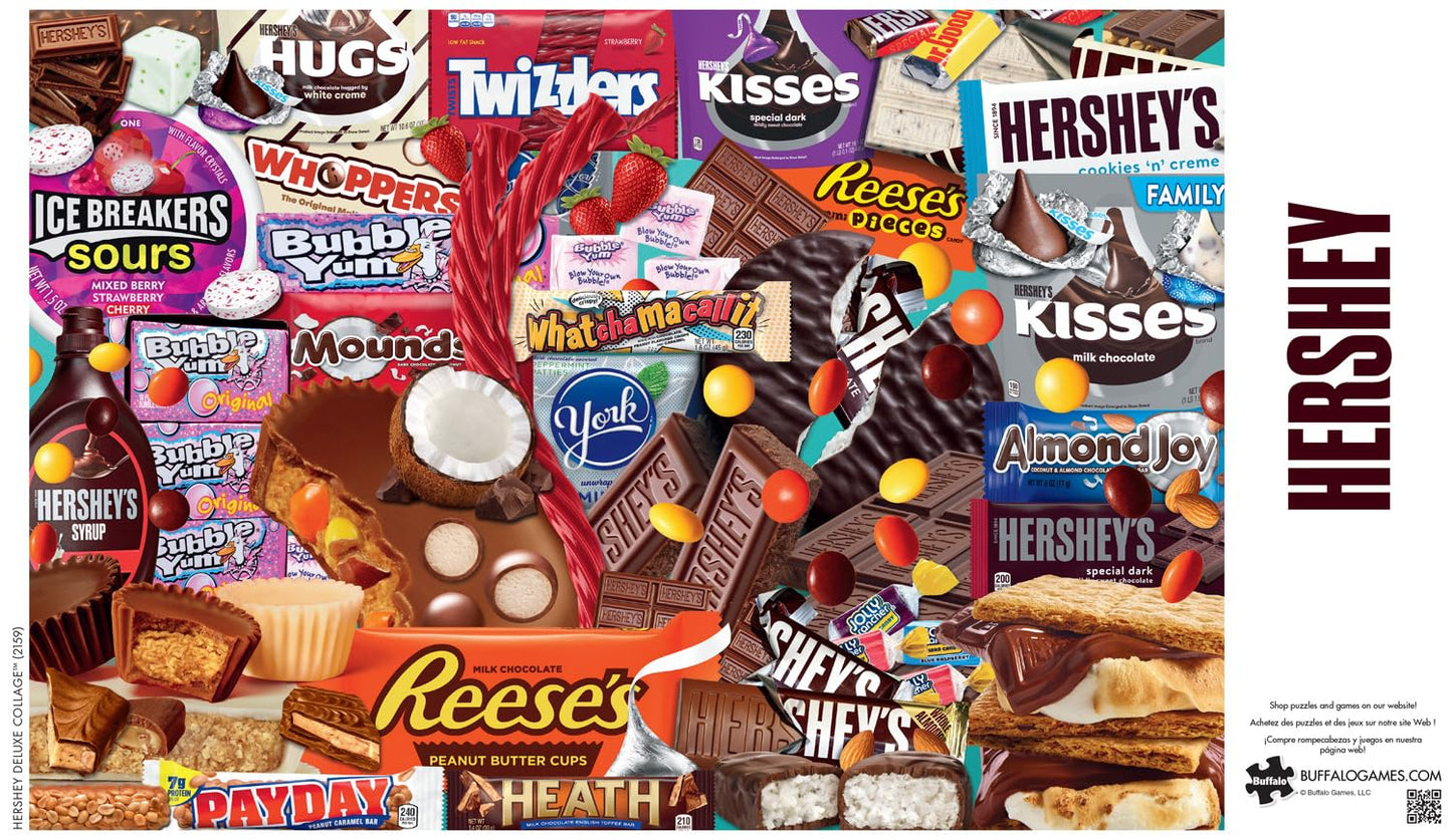 Buffalo Games Hershey Deluxe Collage 2000 Piece Jigsaw Puzzle - Large Multicolor - 38.50 x 26.50 - Challenging Game Night Puzzle