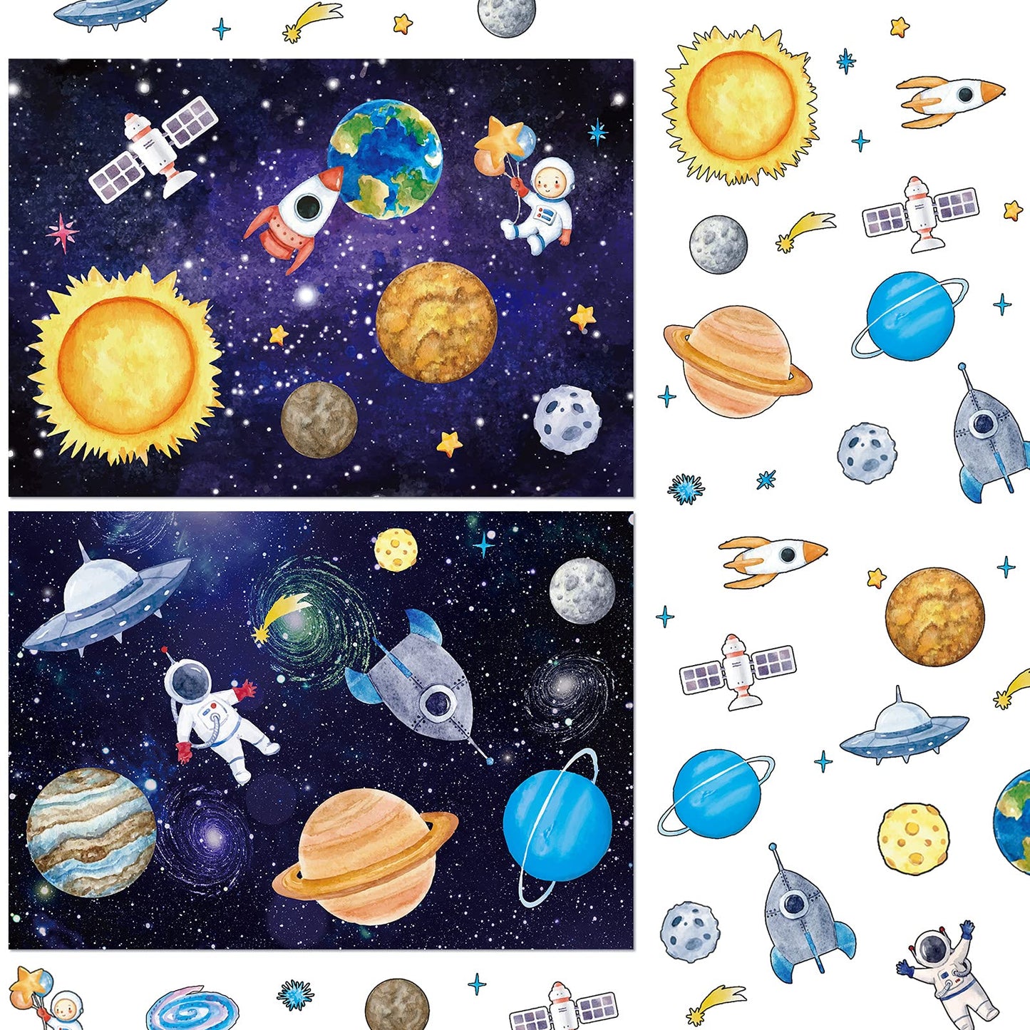Space Stickers For Kids Solar System Astronaut Stickers Mix And Match Outer Space Stickers Diy Outer Space Wall Make Your Own Sticker For Kids Educational Learning Birthday (48 Sheets)