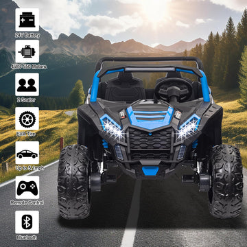 Posatck 24V Ride On Utv 2024 Kids 2 Seater Electric Vehicle Car With Parents Remote Control For 4 Wheels Drive Kids Battery Powe