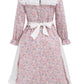 Fortmac Prairie Dress Girls Pioneer Colonial Costume Floral 1800S Pilgrim Costume With Apron And Bonnet Pink 11-12Y