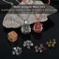 Xqidian Mini Dice Set With Copper Hollow Crown Necklace Dice Case Antique Tiny Small Metal Dnd Dice Set D&D Portable 7Pcs Keycha